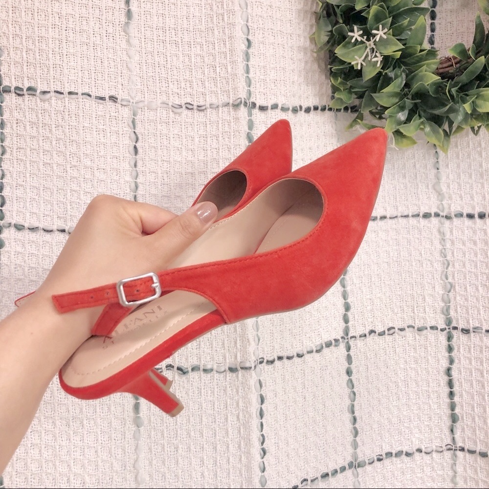 Alfani Heel Slingback Pumps Solid Rust Orange 👠